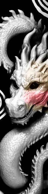 Free dragon bookmark featuring a white dragon statue